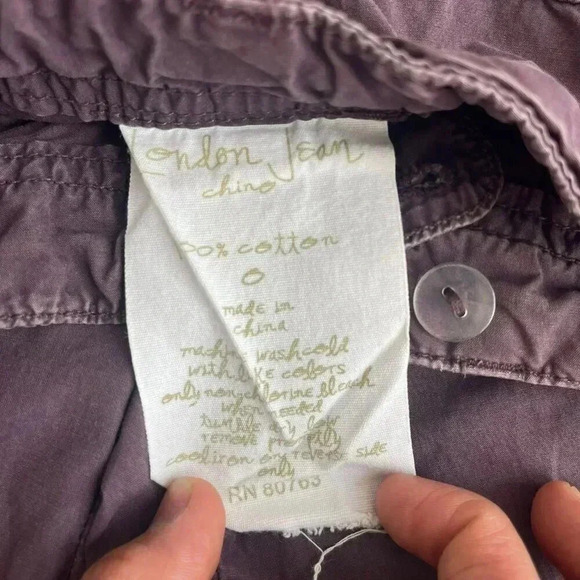 London Jean‎ Chino Short Pants Size 0 Purple 100% Cotton Cargo With Tie - Picture 8 of 9